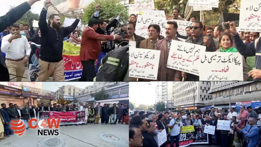 Journalists Across Pakistan Protest Against PECA Amendment Bill
